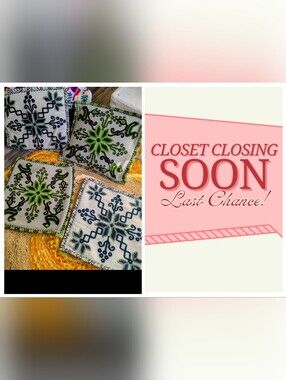Mexican Wool Embroidered Decorative Pillows Cover Set,/4 MAKE AN OFFER///